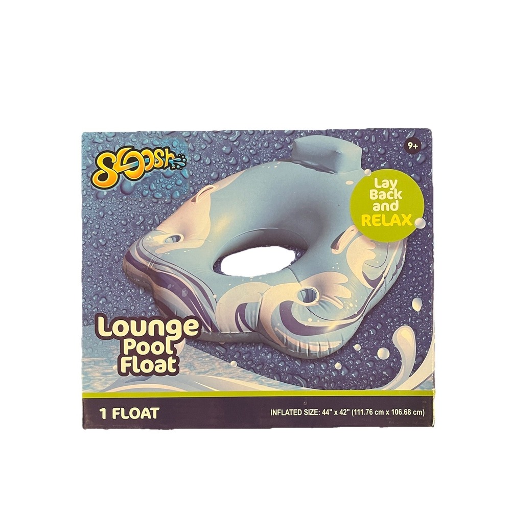 Splash Lounge Pool Float Inflatable Deluxe Lounge Blue 44 x 42 Inch 40046